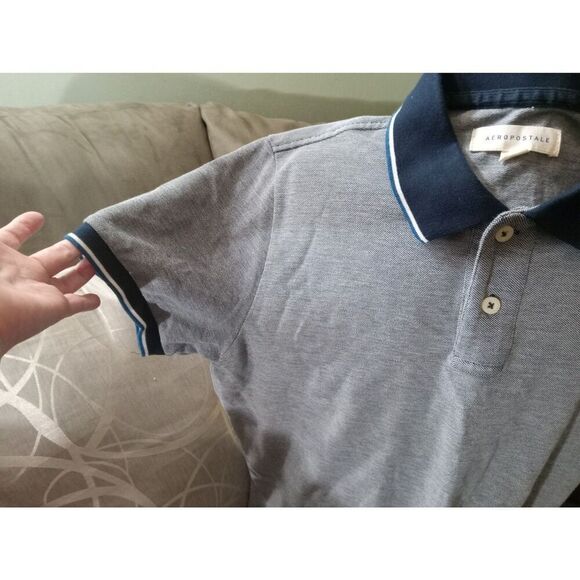 Aeropostale NEW without Tags Polo. Navy blue & white. Size Large. - Picture 4 of 6